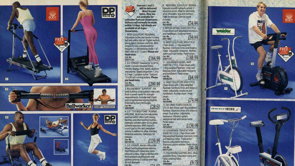 1990s Argos catalogue showing sports equipment