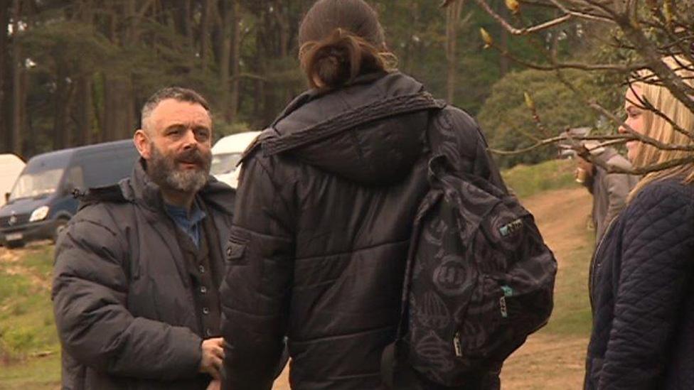 Michael Sheen on location