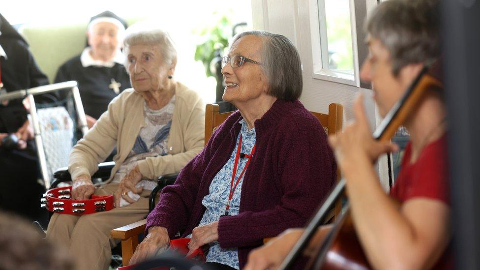 Care home residents enjoy music session