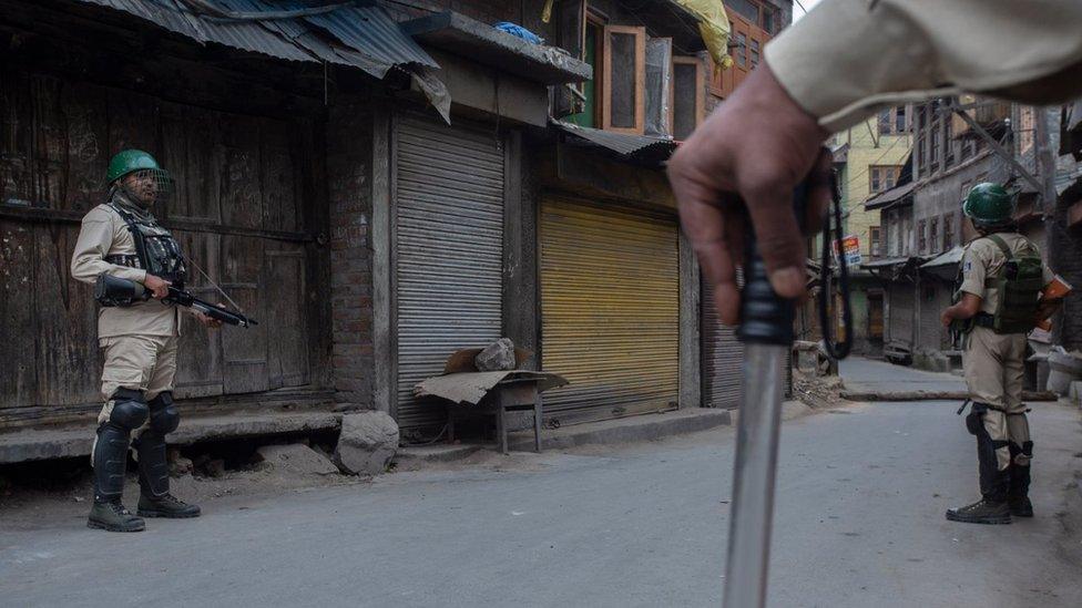 Troops in Srinagar