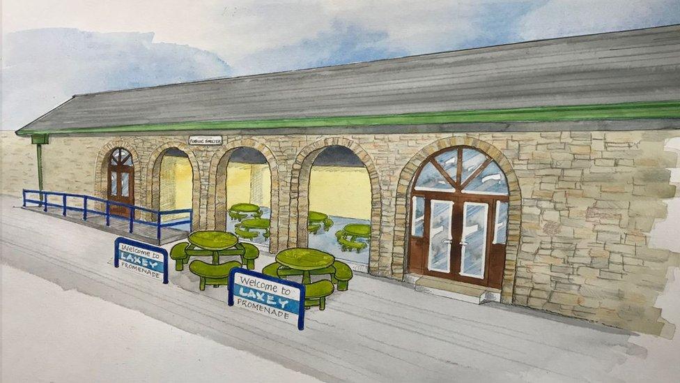 An artist's impression of how the shelter might look after the works