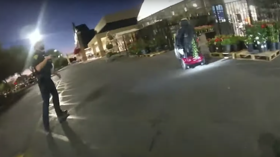 A screengrab from bodycam footage of the incident