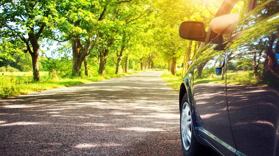 car on summer day