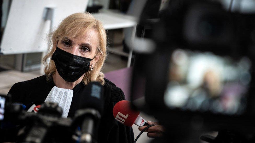 French lawyer Janine Bonaggiunta talks to the press at the start of the trial of her client, Valerie Bacot