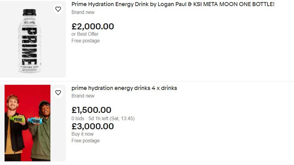 Screenshot of Prime bottles on sale online