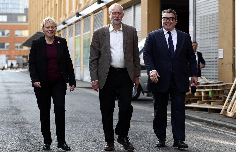 Angela Eagle, Jeremy Corbyn and Tom Watson