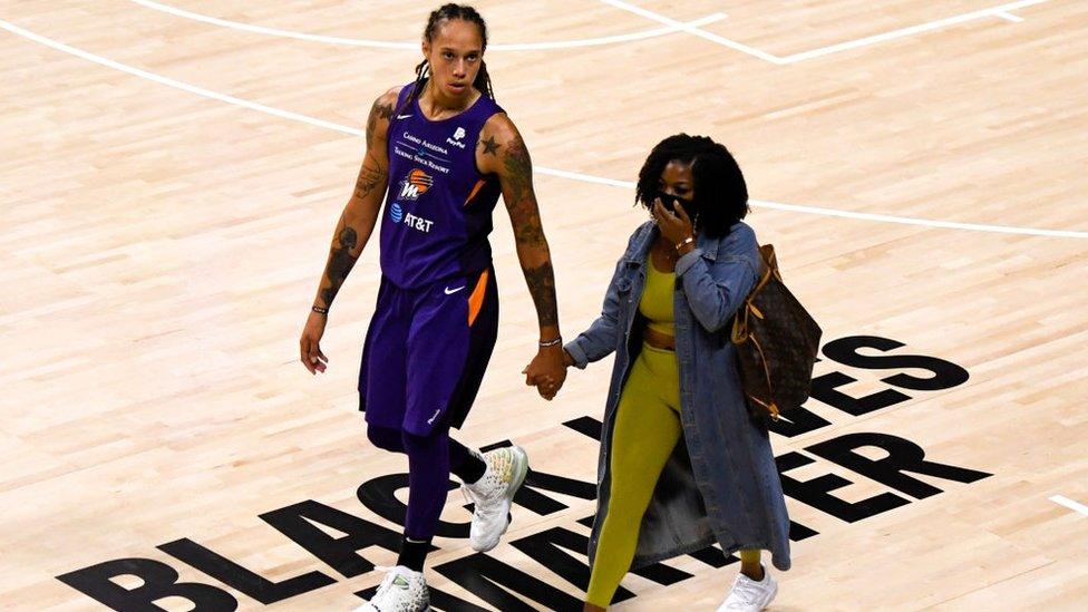 Brittney Griner with her wife Cherelle Griner