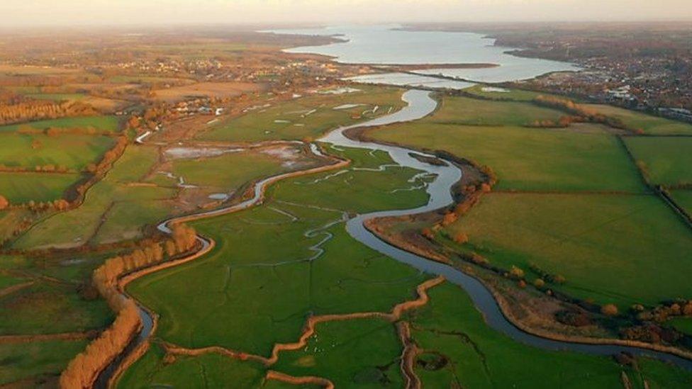 aerial view of the river