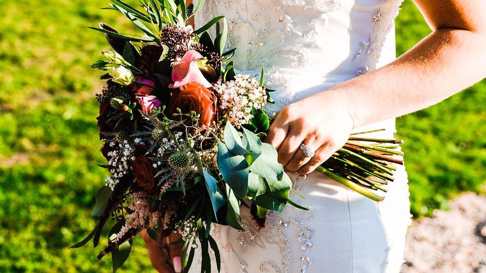 Bride holding a bouquet