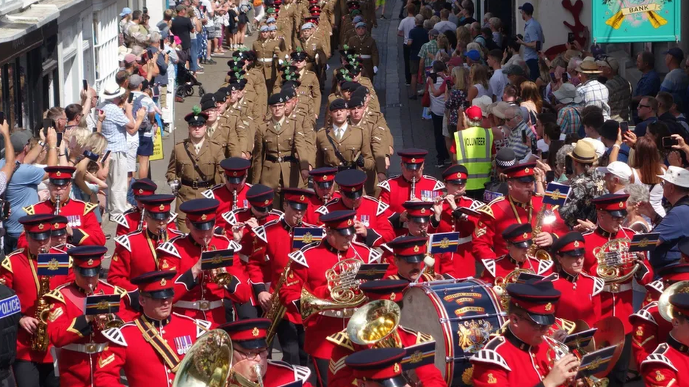 Hundreds of service personnel, veterans and cadets joined a parade in Falmouth on Armed Forces Day on 24 June 2023