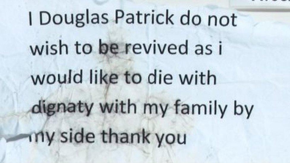 Fake 'do not revive' note