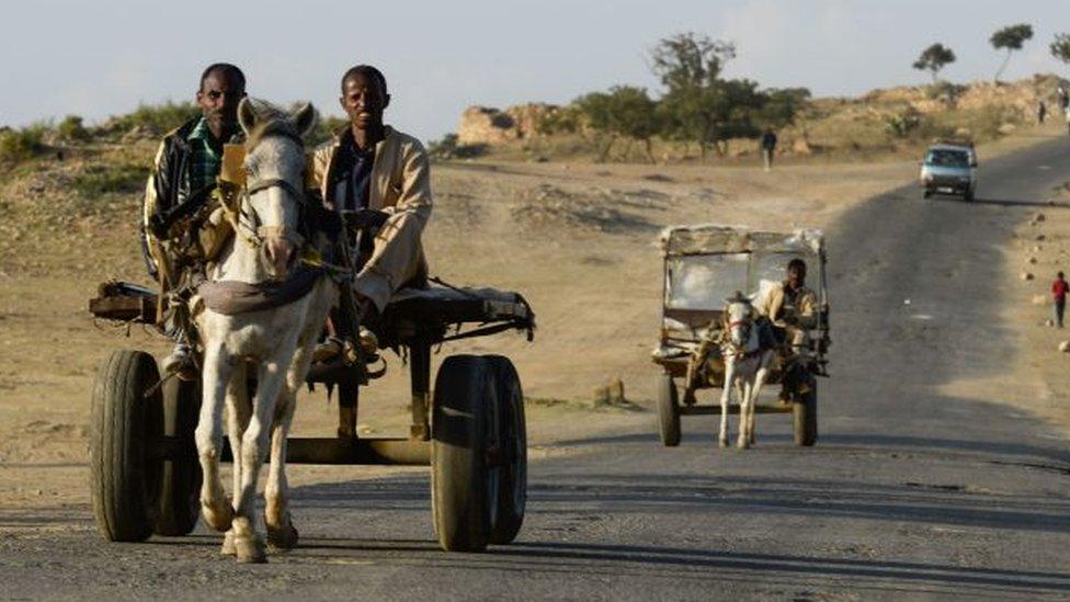 People on a road