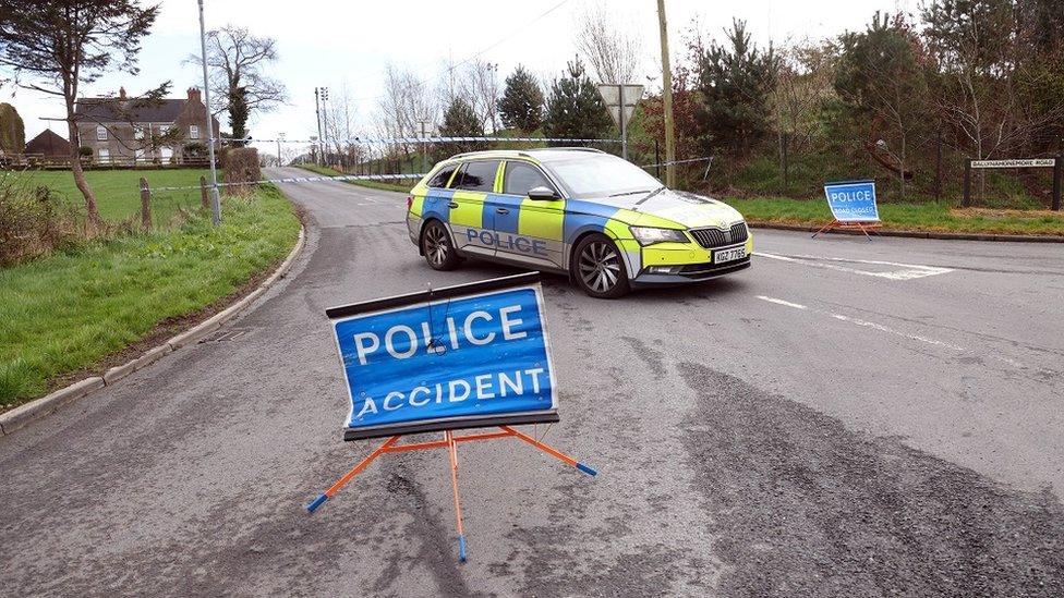 The Ballynahonemore Road police ar and cordon