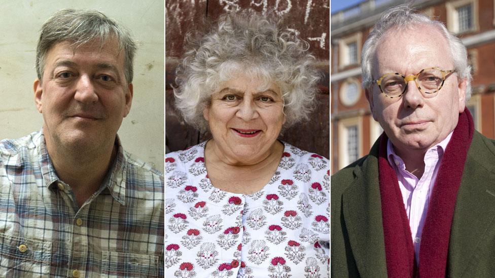 Stephen Fry, Miriam Margolyes and David Starkey