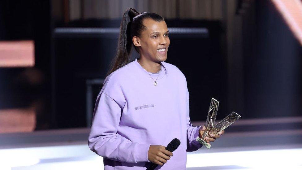 Stromae receives the Best Male Artist award during the 38th "Les Victoires De La Musique" in Paris, France