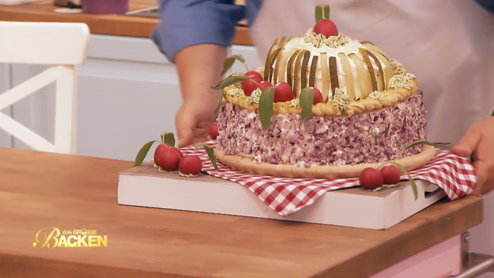 A cake made of meat