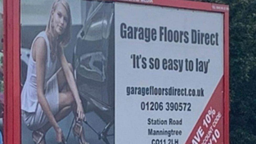 Flooring advert on billboard