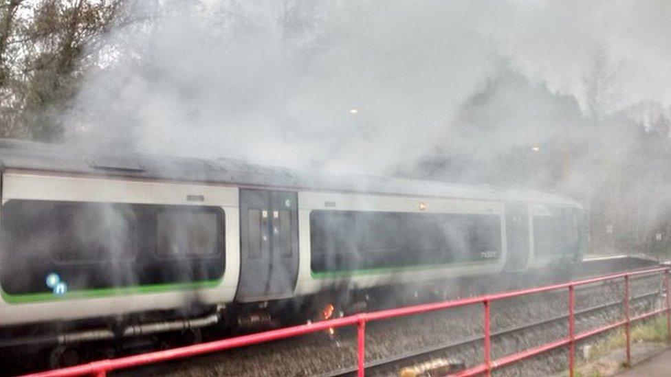 Train fire at Lapworth