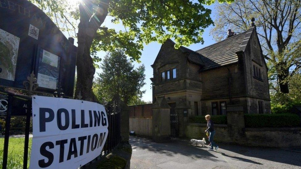 Polling station in Manchester