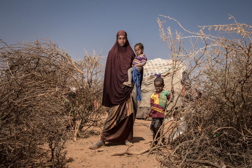 Shukri with two of her three children