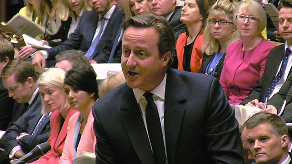 David Cameron speaking at PMQs