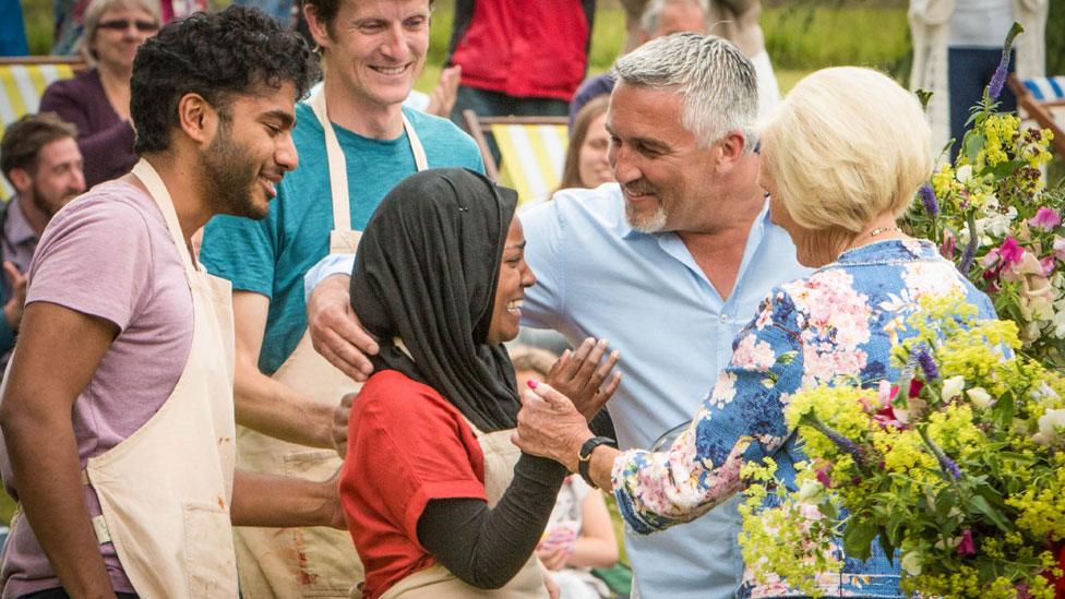 Nadiya Hussain winning the Great British Bake Off