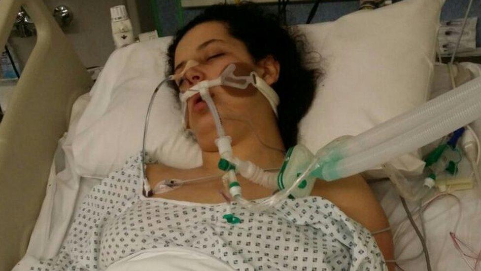 Mariam Moustafa in hospital