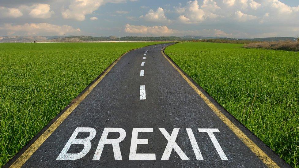 Brexit road ahead concept image