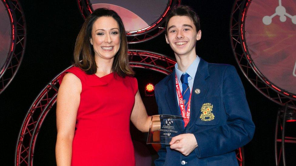 Loreto pupil Emmett Brolly won the Chemical, Physical and Mathematical Senior Individual 1st place award for his 'Bead Fountains' project