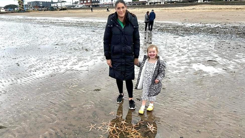 Heather and Jessie on beach