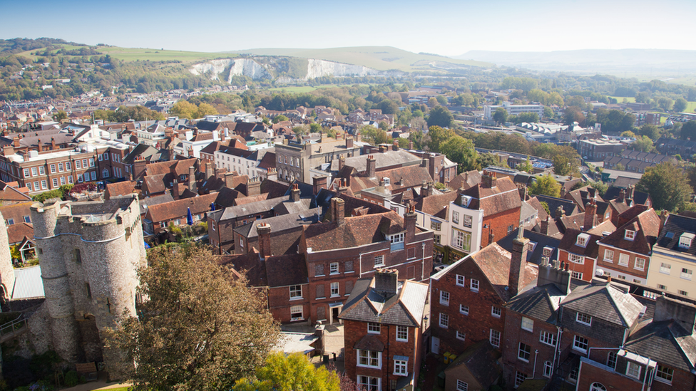 Ariel view of Lewes