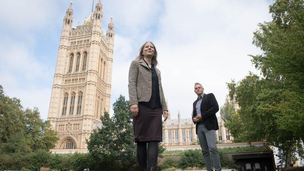 Sian Berry and Jonathan Bartley in London