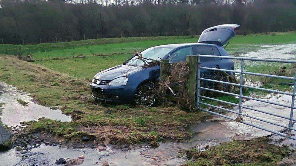 Car in field