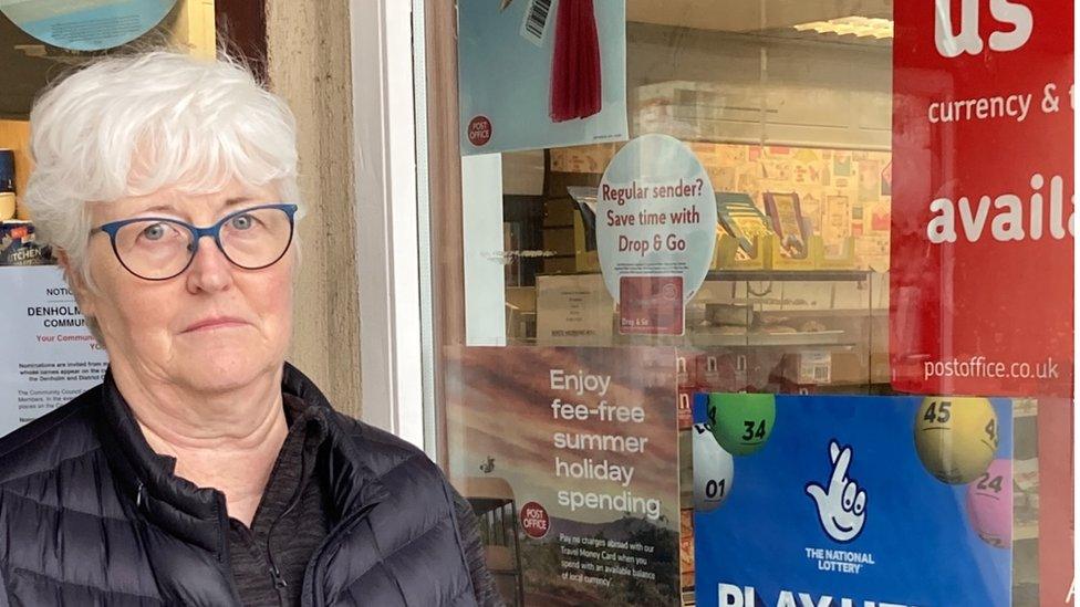 Postmaster Lynn Fergusson outside her Denholm branch.