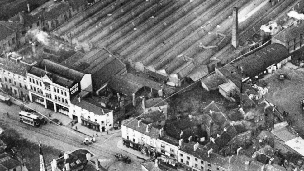 Aerial view of building