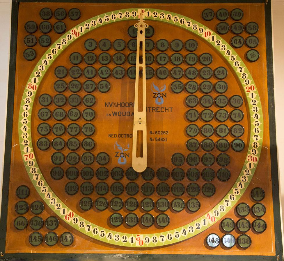 A wooden clock from a Dutch auction