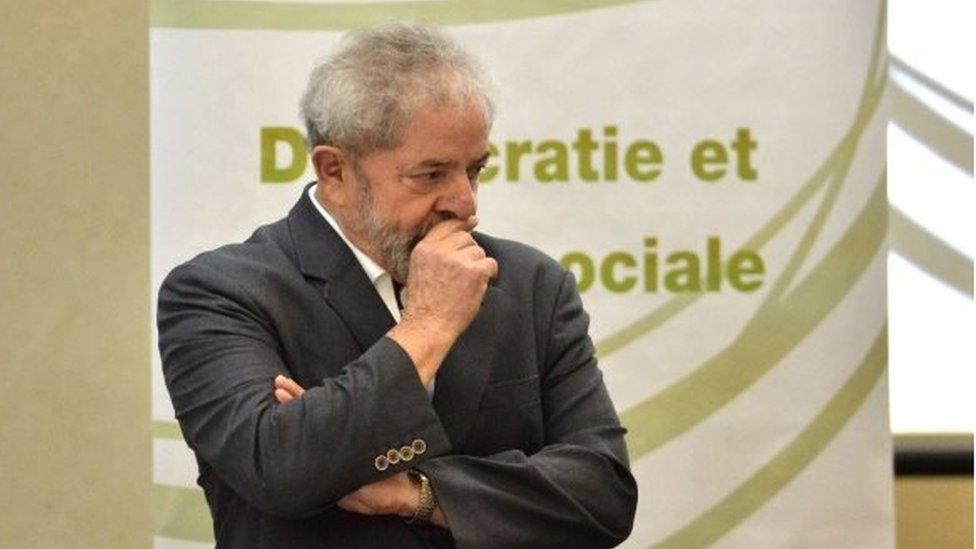 Brazilian former president Luiz Inacio Lula da Silva takes part in the seminar "Democracy and Social Justice", in Sao Paulo, Brazil on 25 April, 2016.