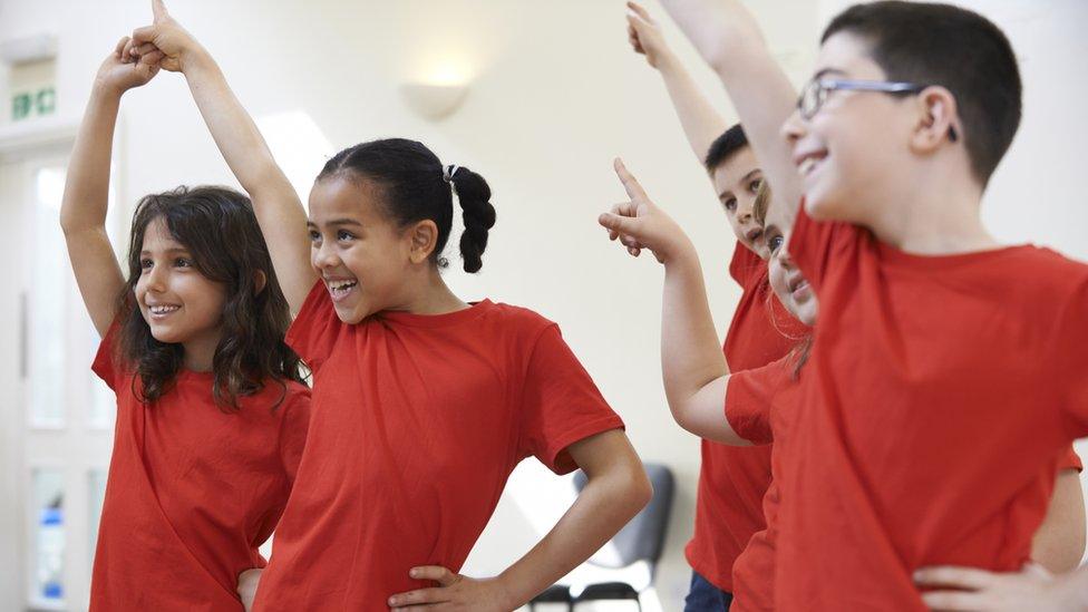 Children in a drama class