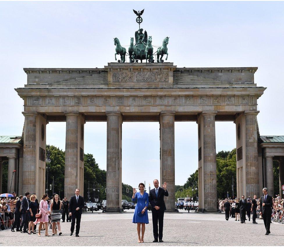 The Duke and Duchess of Cambridge visit Brandenburg Gate