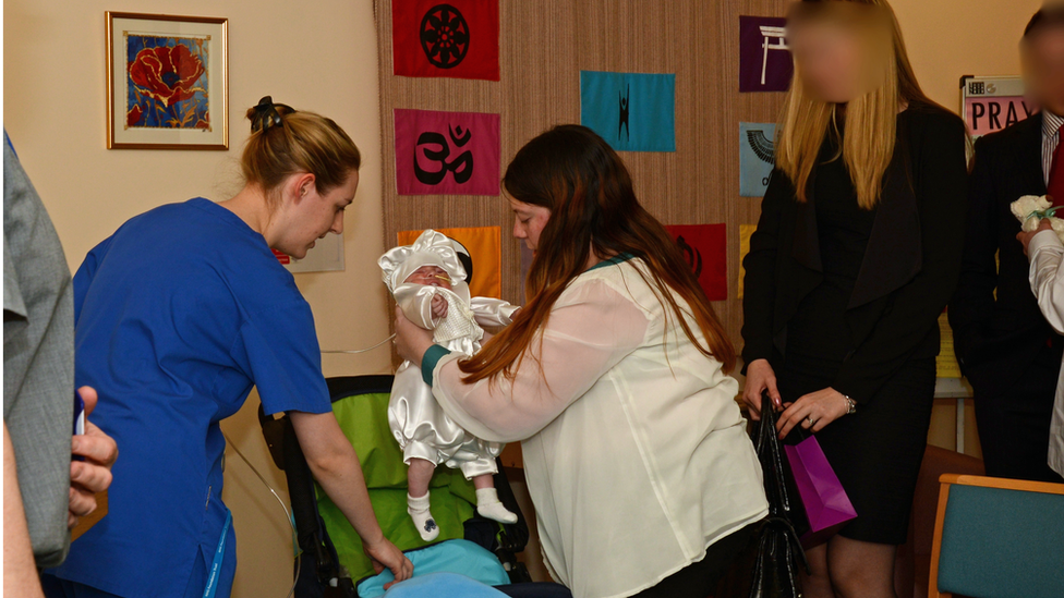 Lucy Letby with Emily Morris and baby Alvin