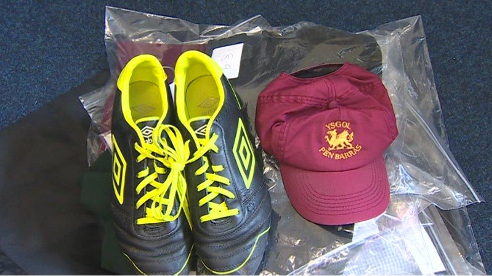 Schools uniforms, including cap and trainers