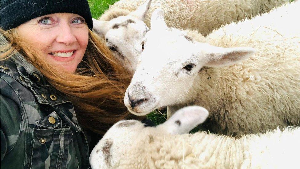 Lady with her sheep