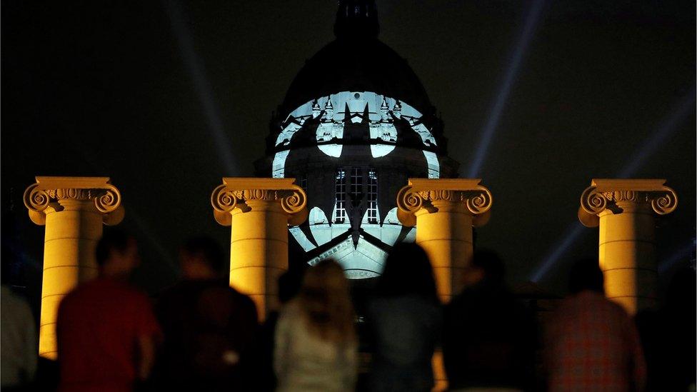 Bat-signal-in-Barcelona.