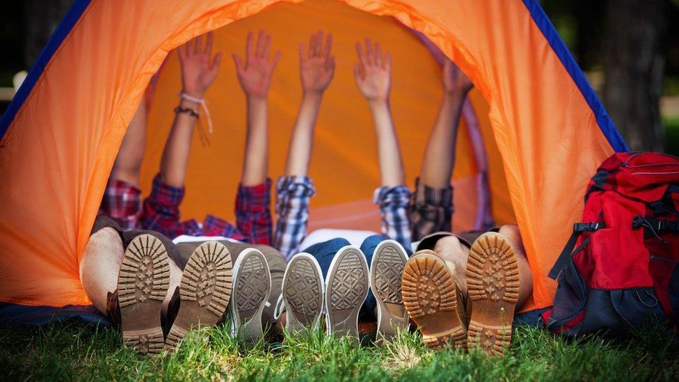 Kids in tent