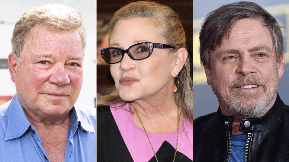 William Shatner, Carrie Fisher and Mark Hamill