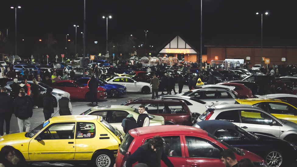 Cars in a car park in Shrewsbury