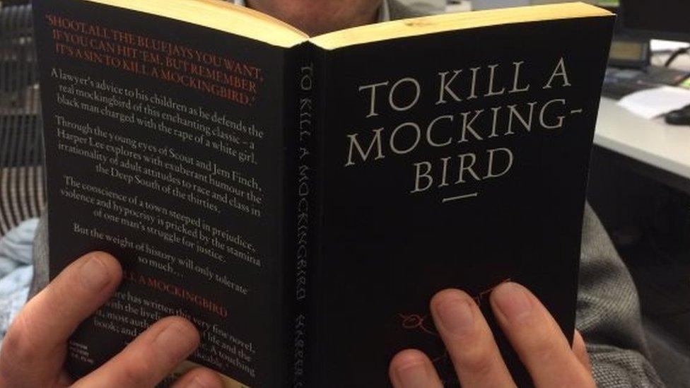 A man reads To Kill a Mockingbird novel. File photo