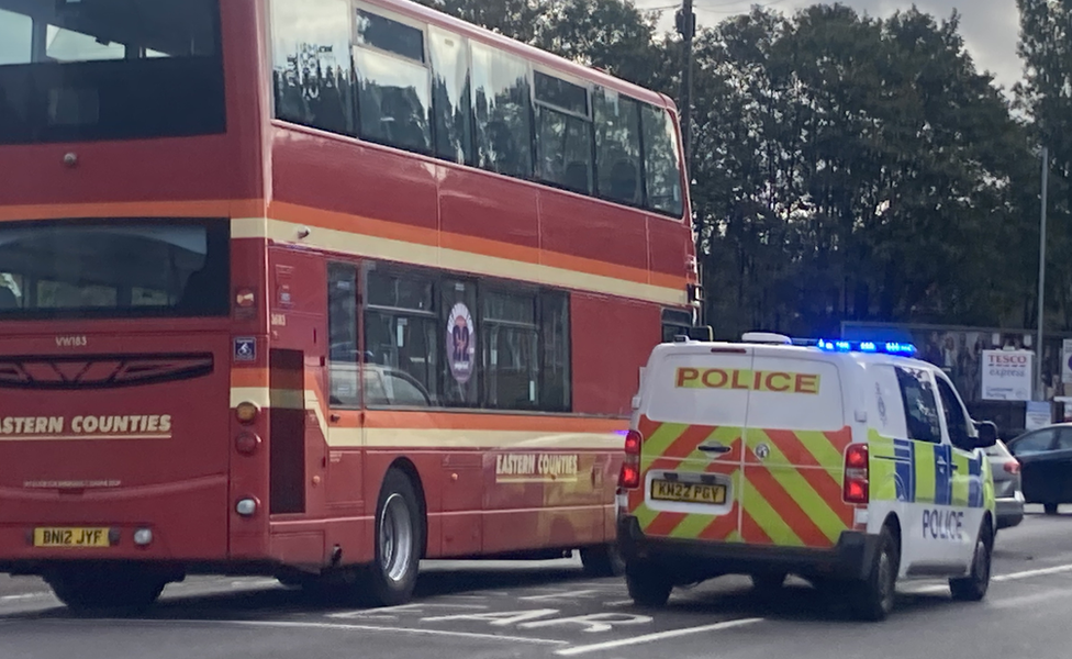 A crash on Dereham Road in Norwich