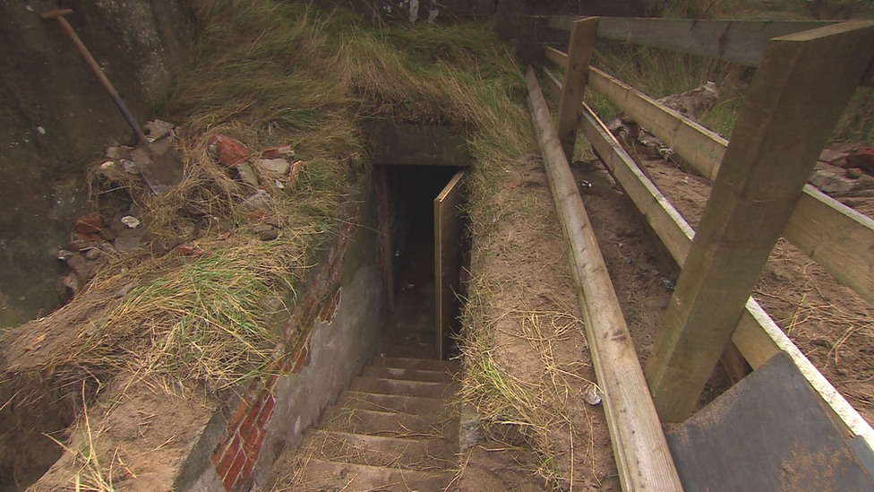 Steps down to the tunnels