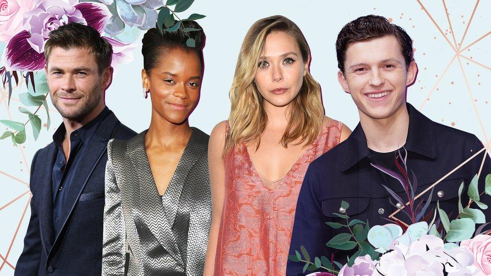 Chris Hemsworth, Latitia Wright, Elizabeth Olsen and Tom Holland